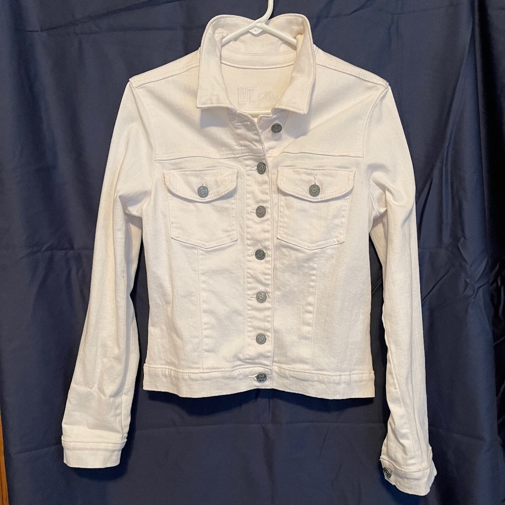 Kut from the Kloth White Denim Jean Jacket L